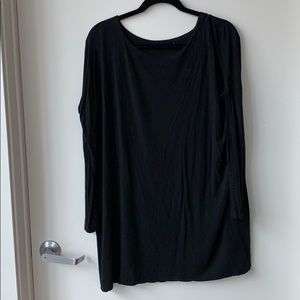 Black Flowy Long Sleeve Tunic Top - Small